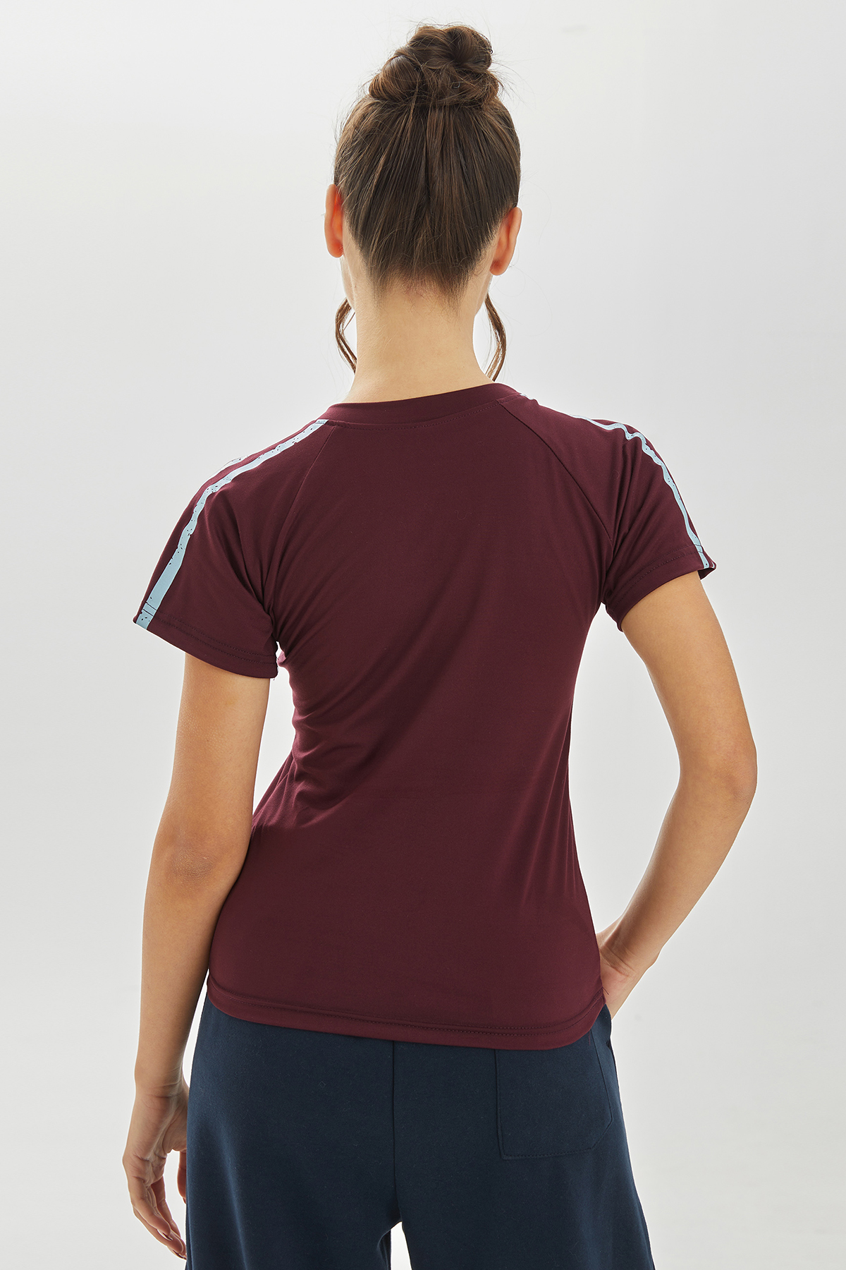 KatchMe Summer Sporty Round Neck Letter Print Short Sleeve Top