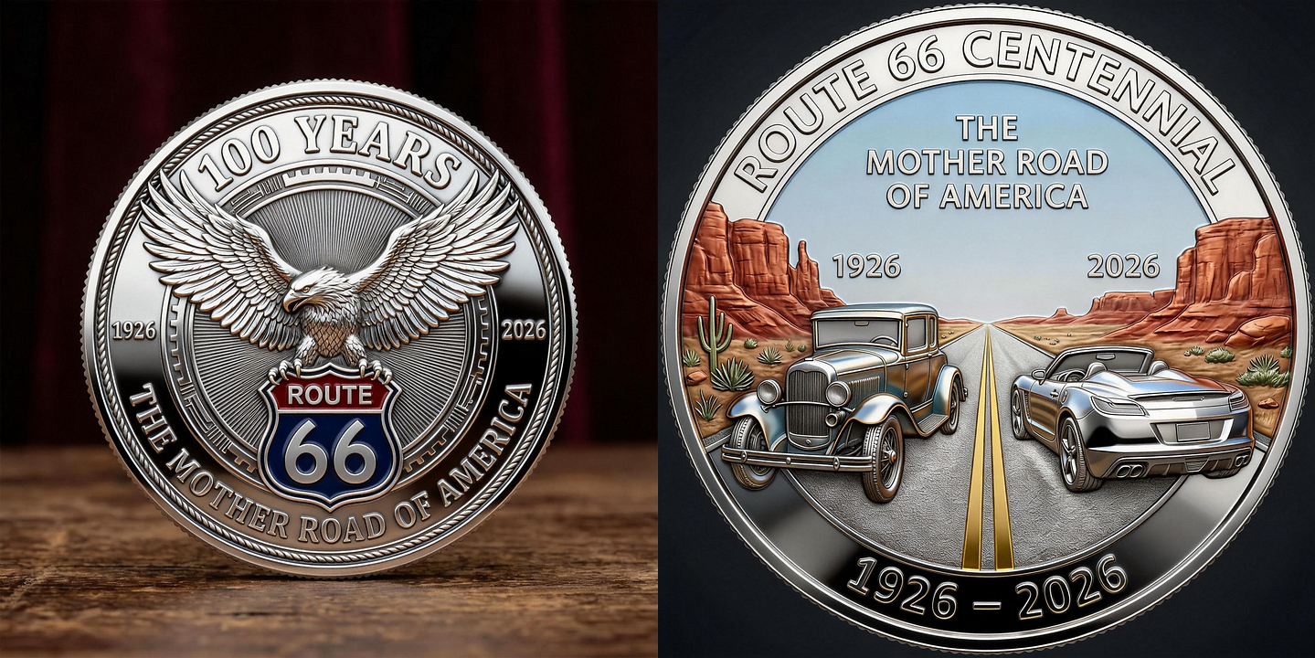 🏆Flash Sale 60% OFF -🛣️ Route 66 – 100 Years of Freedom Commemorative Coin