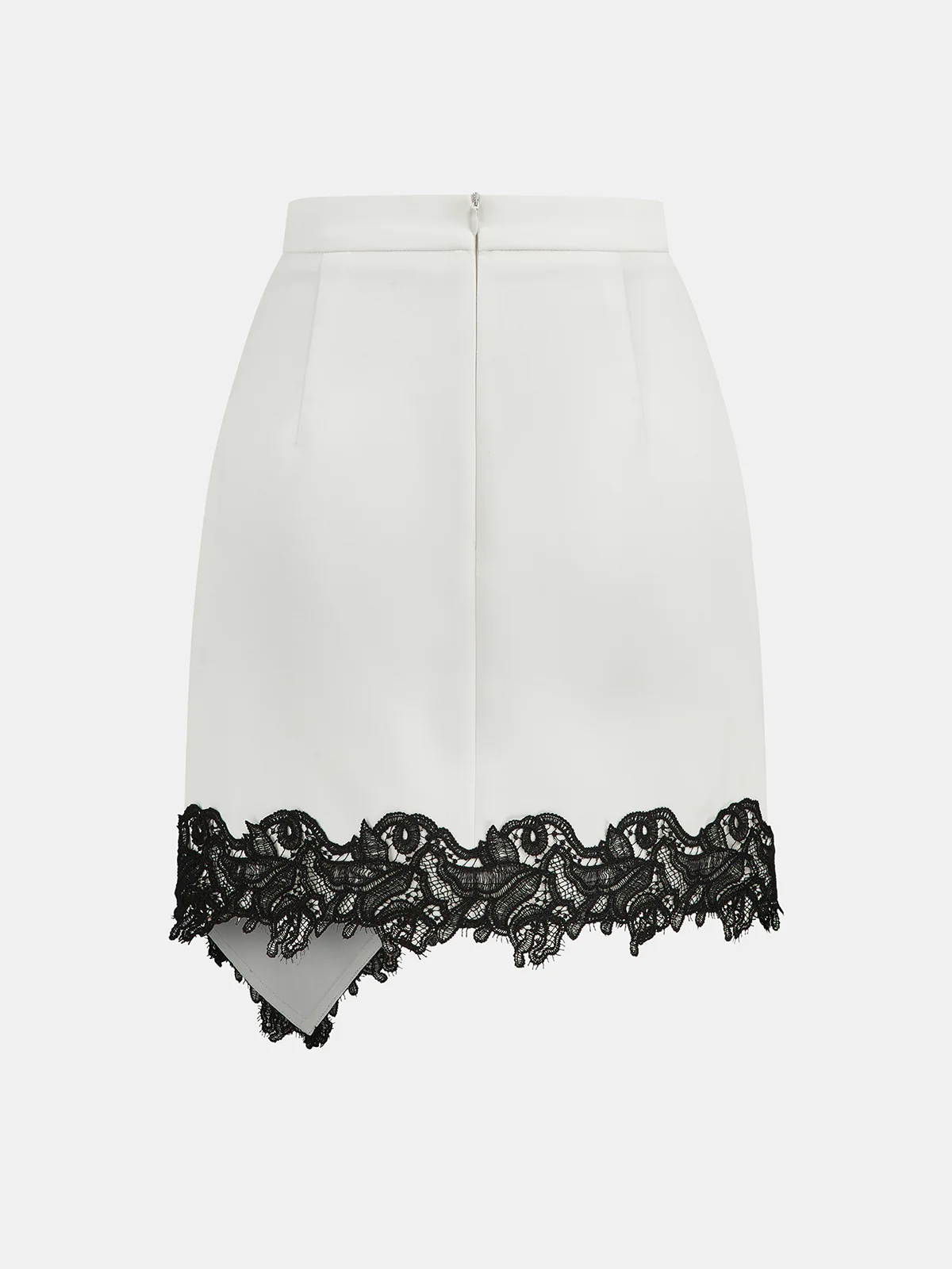 Lace Trimmed Satin Wrap Skirt