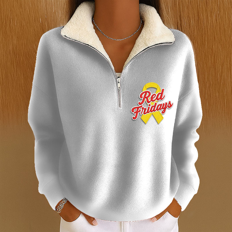 Women's Red Friday Print Casual Sweatshirt