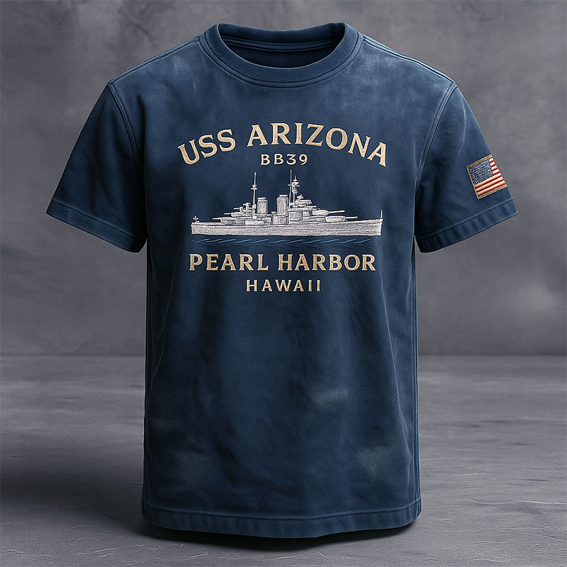 Pearl Harbor Heroes Printed Short-Sleeved T-Shirt