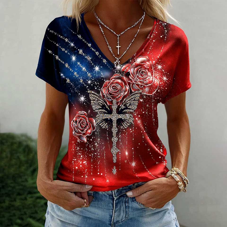 Women's Vintage Faith American Founding 250th Anniversary Short-Sleeved T-Shirt