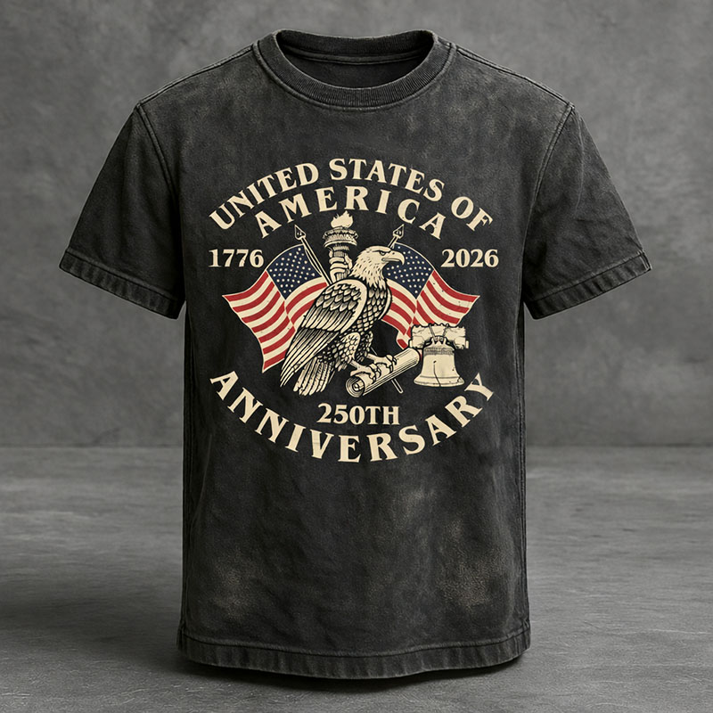 Men's US 250th Anniversary Print Casual T-Shirt