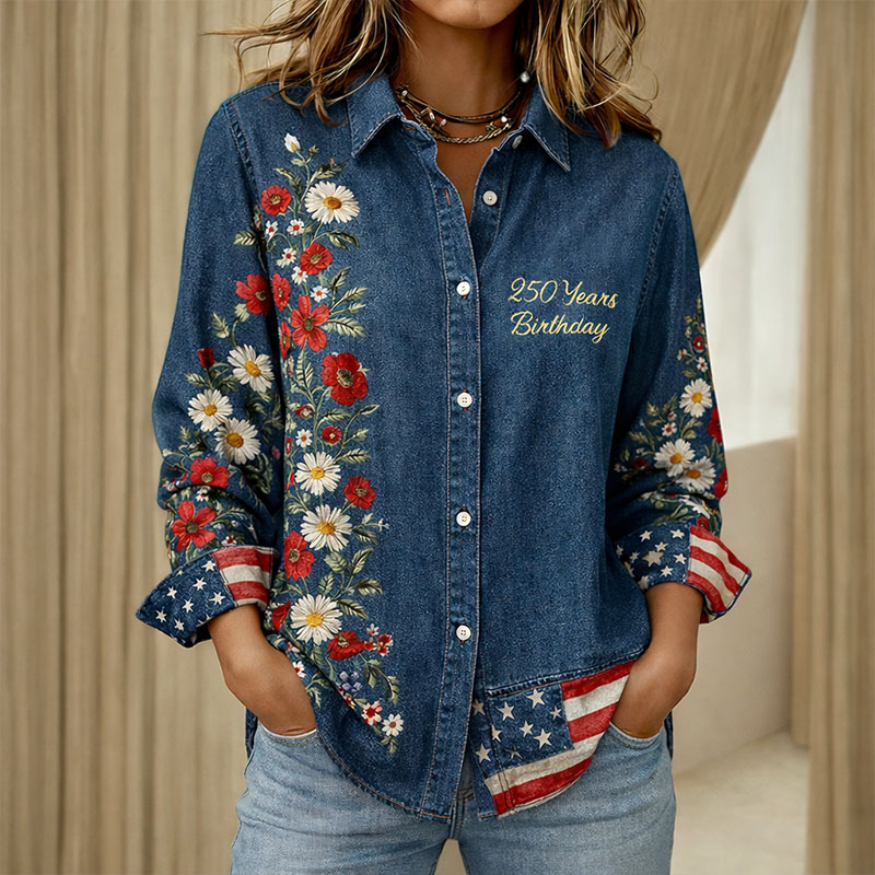 250th Anniversary Flowers Art Long-Sleeved Shirt