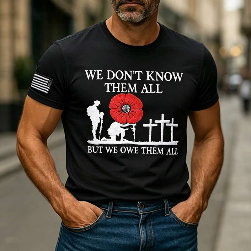 Memorial Day Poppy Print Men's Casual T-Shirt