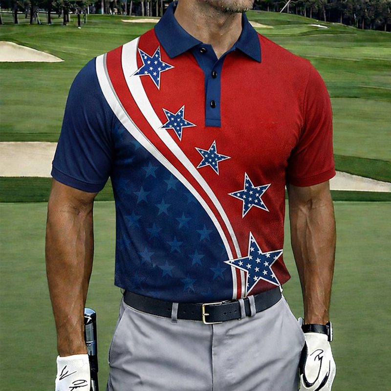 US 250th Anniversary Print Men's Polo Shirt