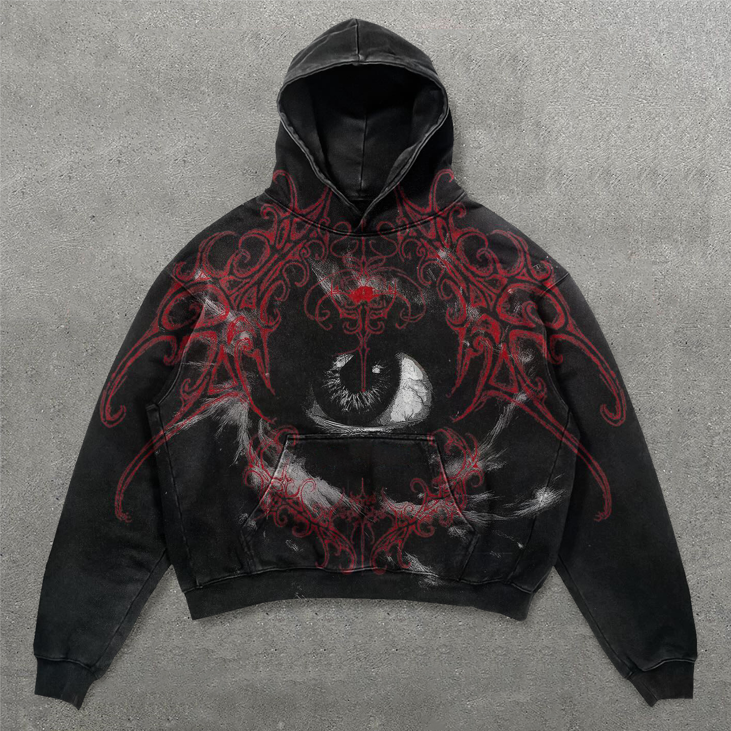 Thriller Eye Print Long Sleeve Hoodies