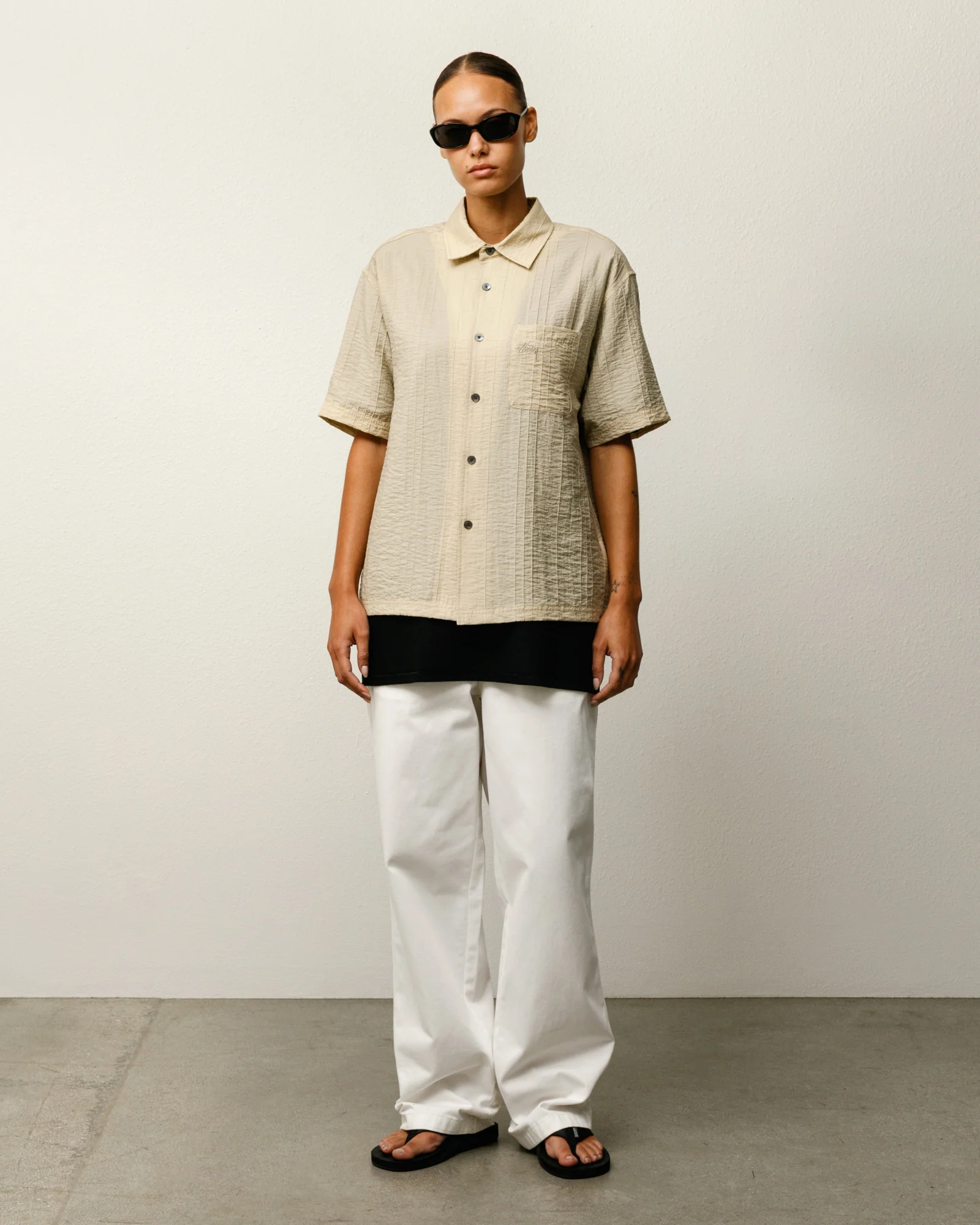 PLEATED TEXTURED SHIRT