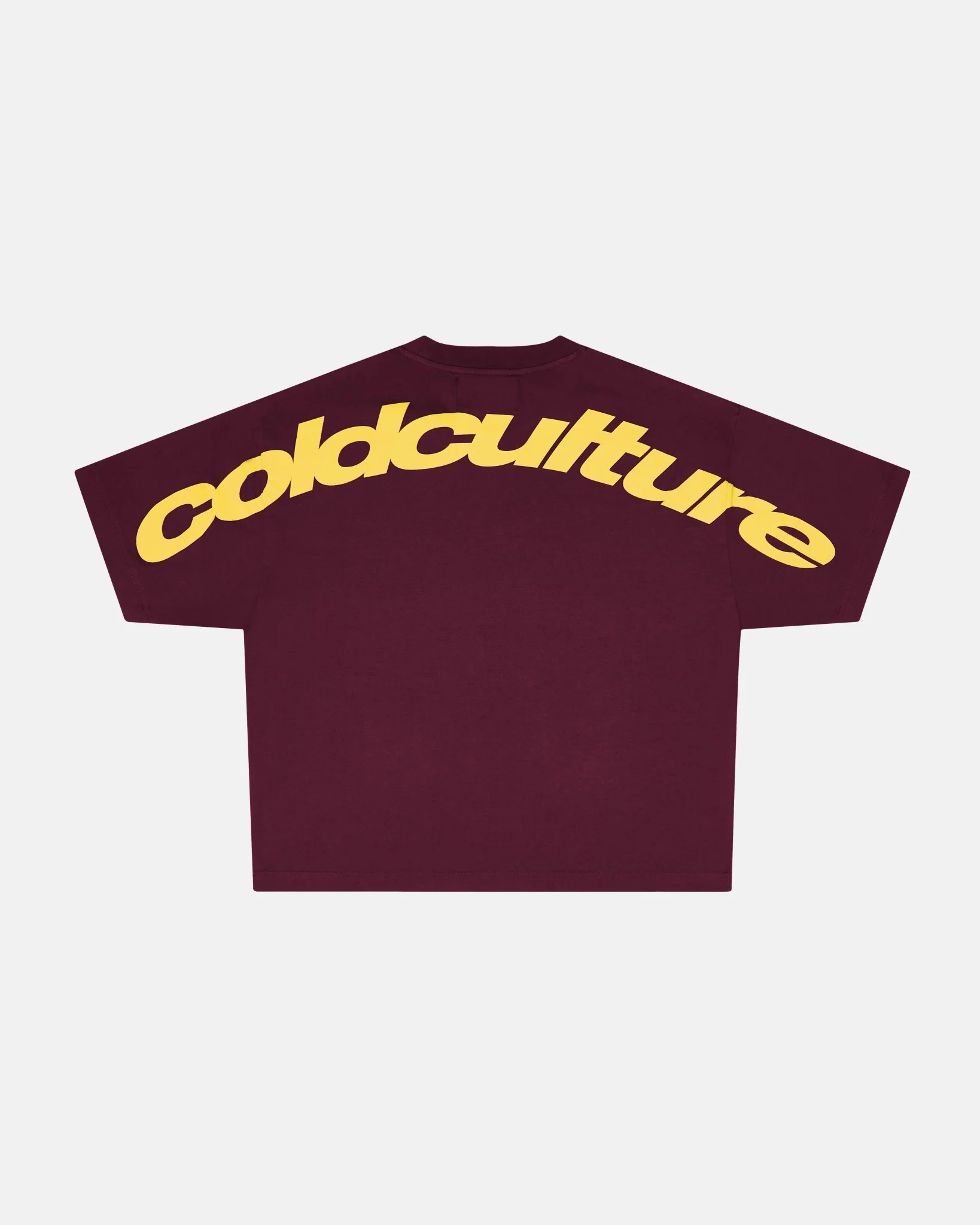 CURVED TEE BURGUNDY & YELLOW
