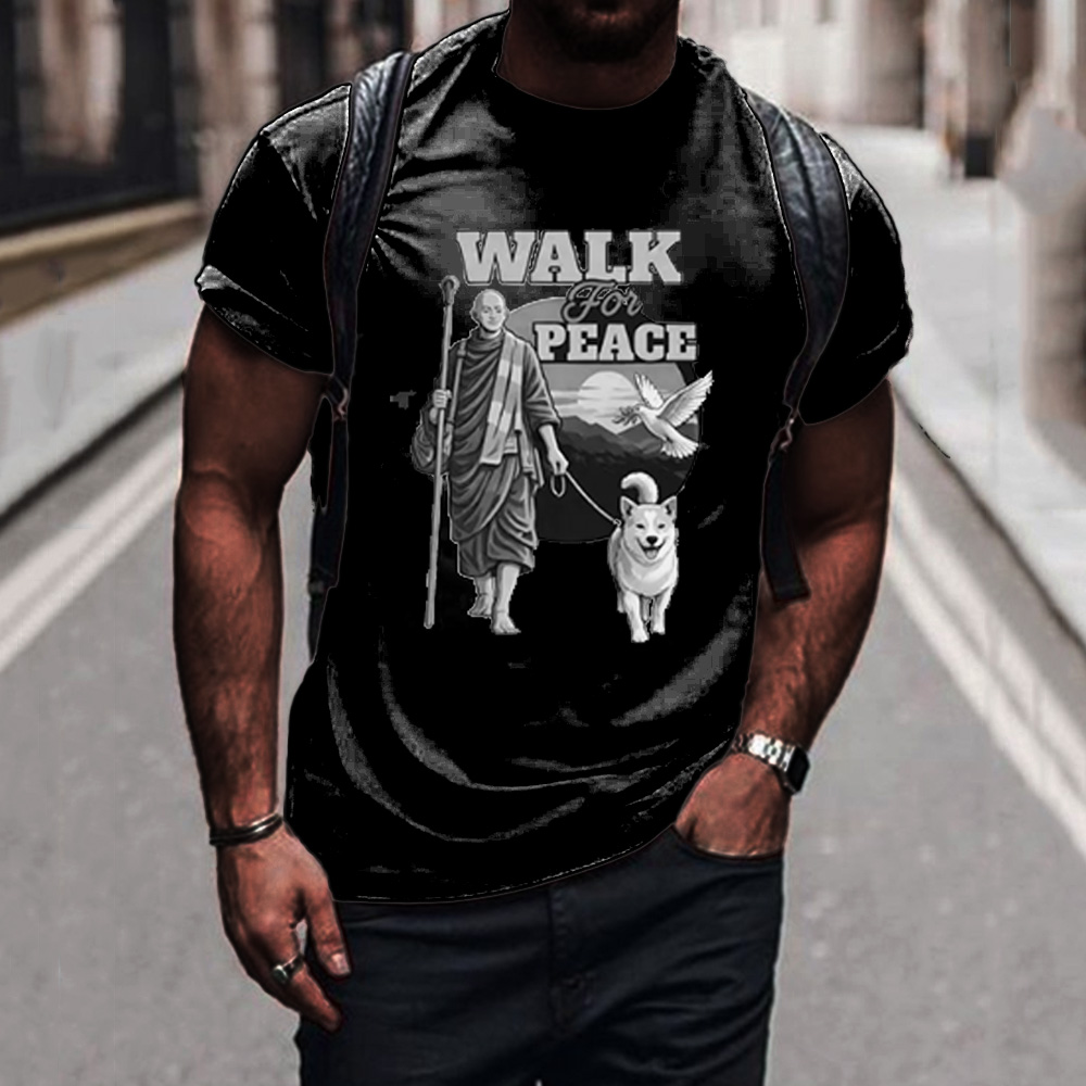 Retro 2026 Walk For Peace Print T-shirt