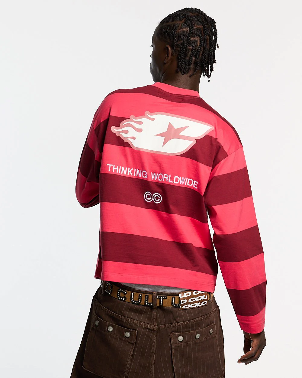 BURNIN STRIPES LONGSLEEVE BURGUNDY