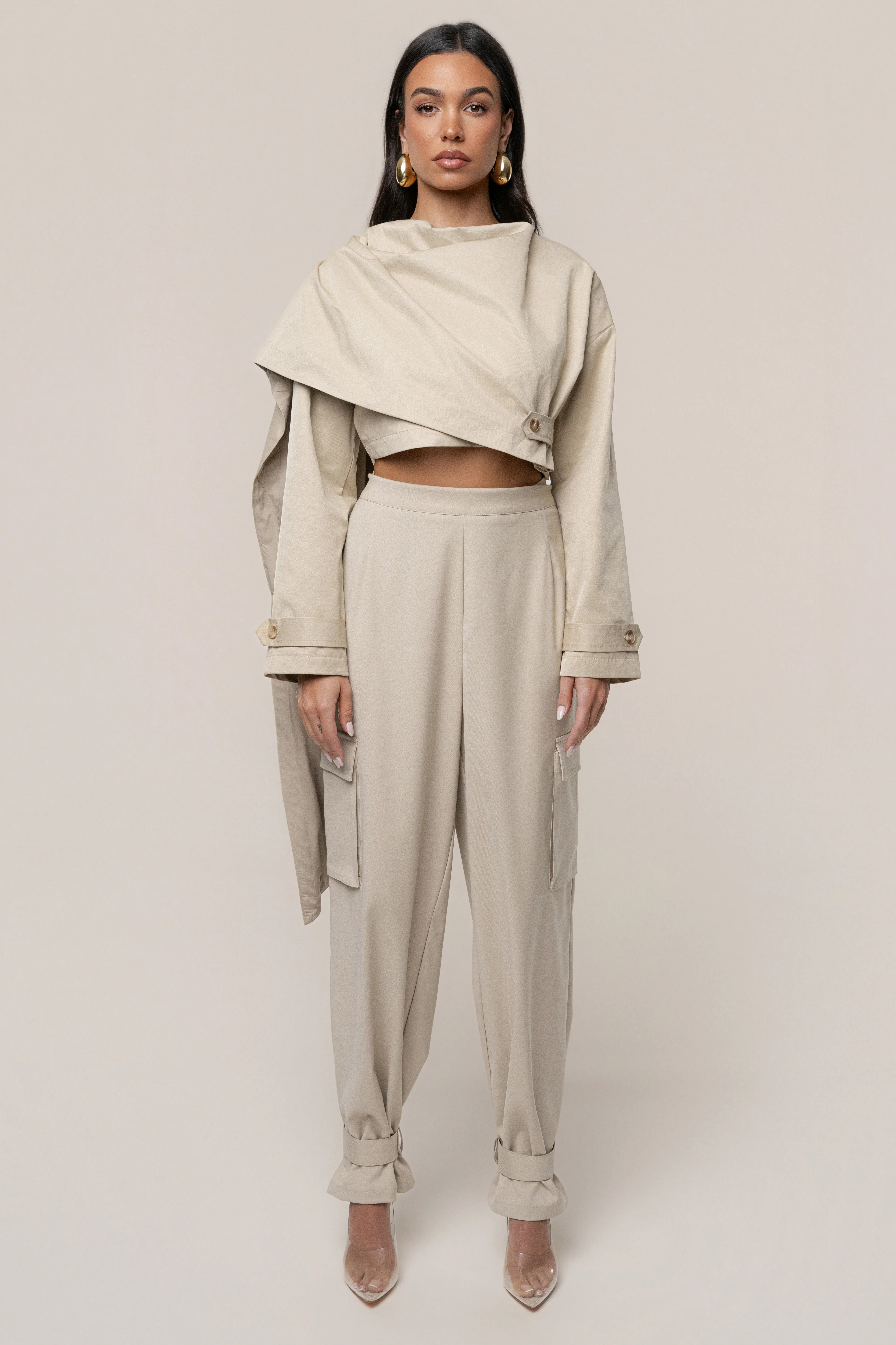 Khaki Next Level Cape Jacket