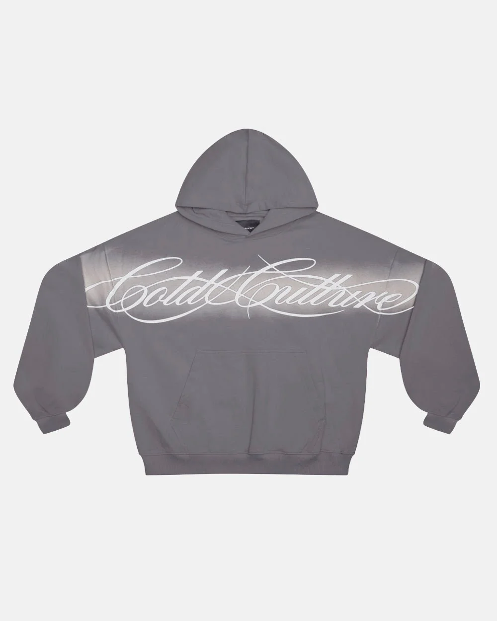 CROSSED SCRIPT HOODIE GREY