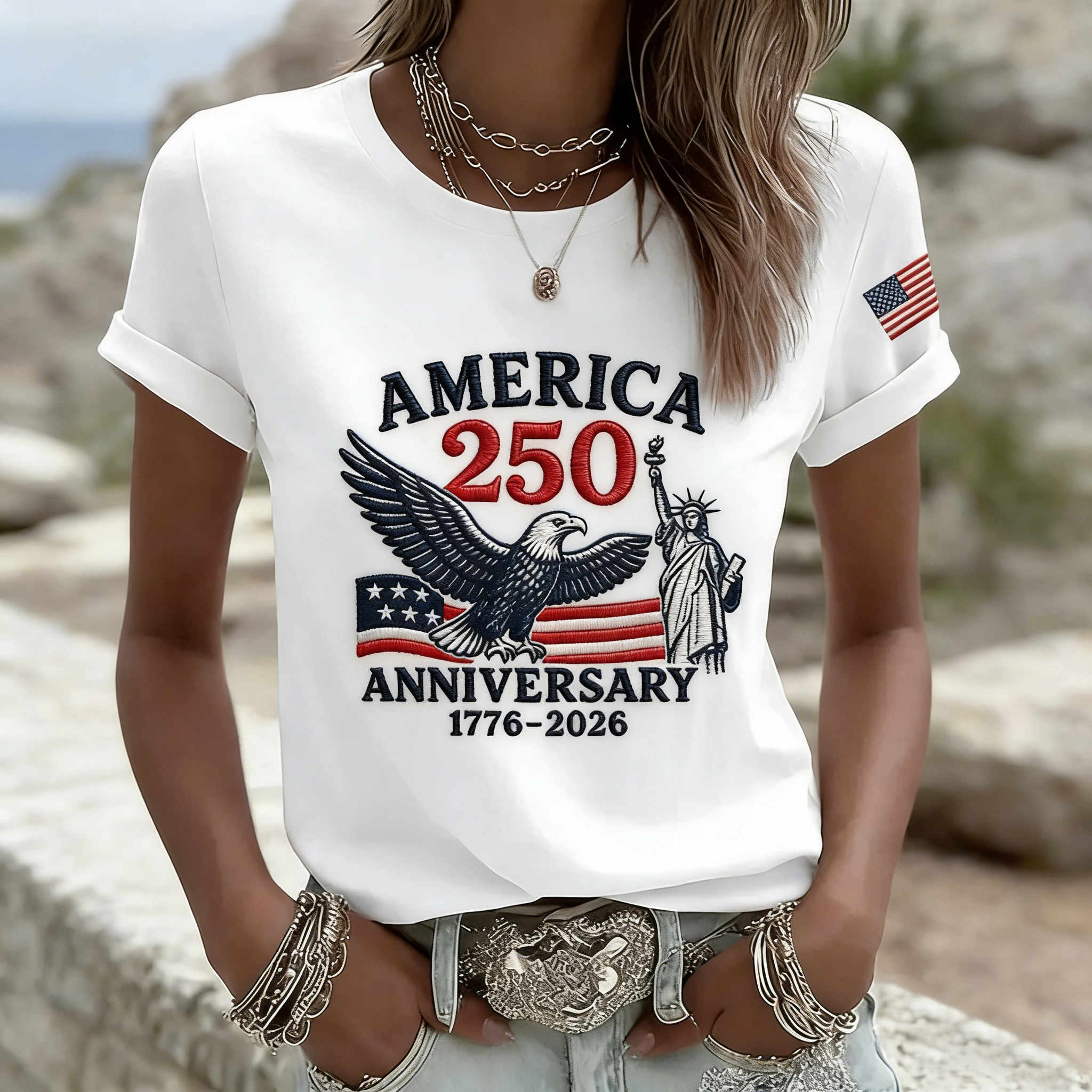 Women's  America 250th Anniversary Print T-Shirt
