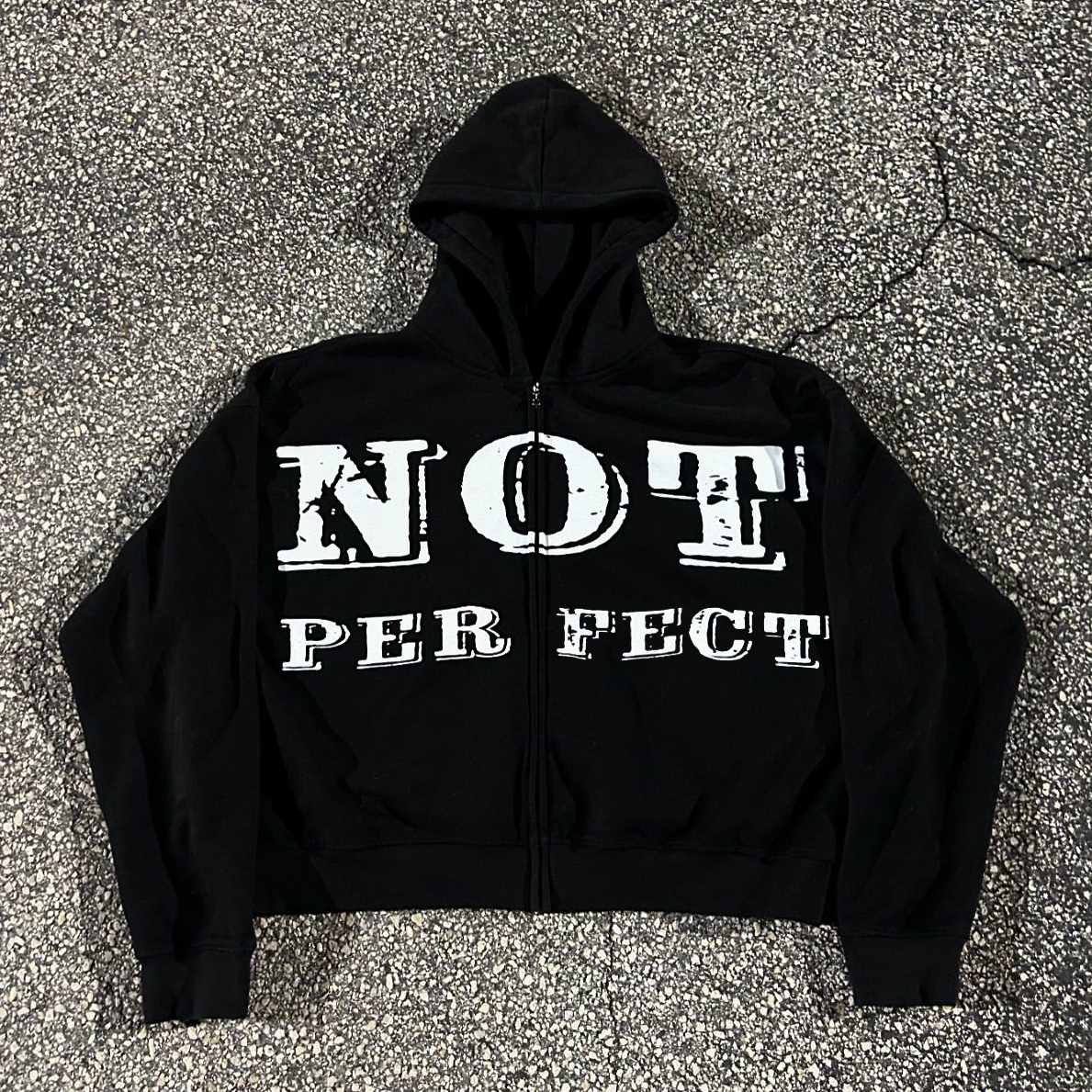 Not Perfect 9 Out Of 10 Print Long Sleeve Zipper Hoodies