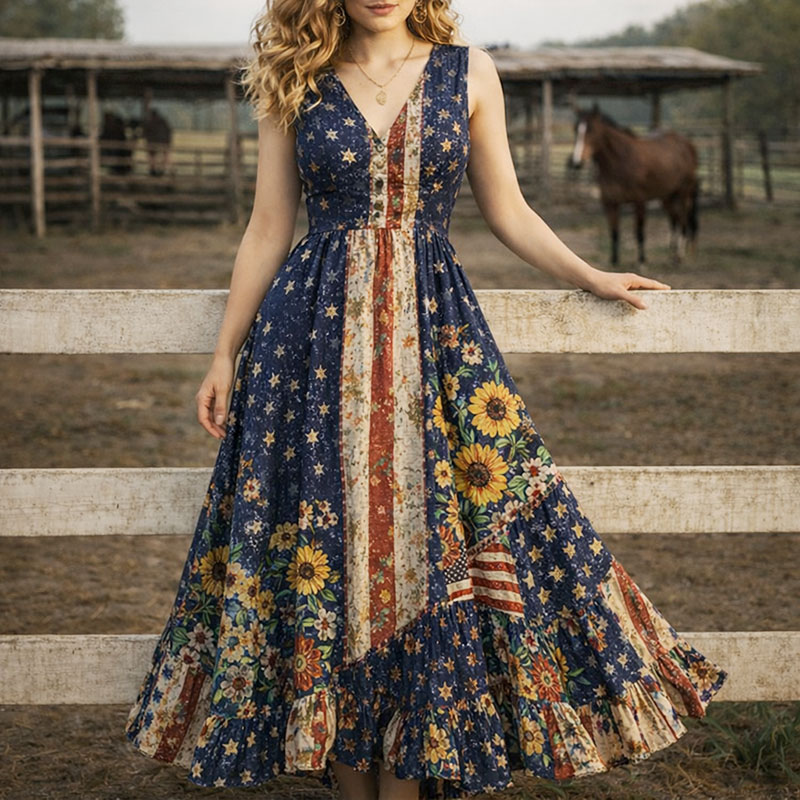 Women's 250th Anniversary Inspired Sleeveless Dress