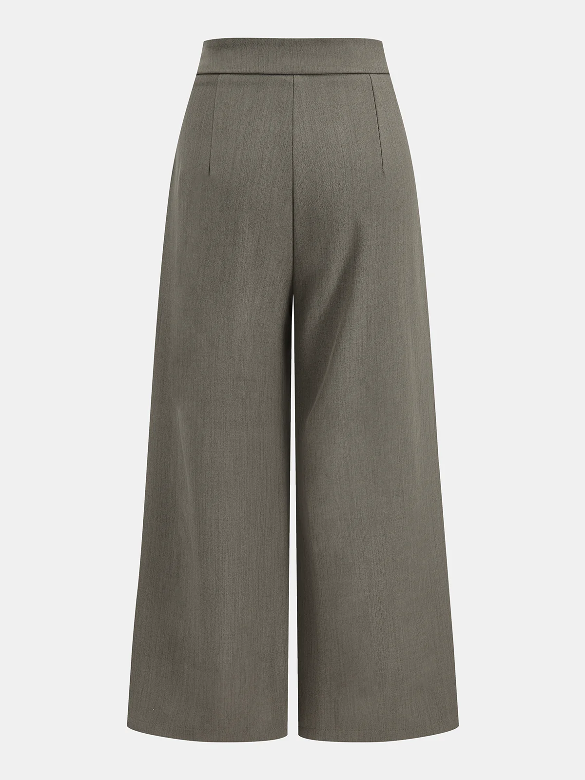 Mid-Waist Wrap-Front Wide-Leg Pants