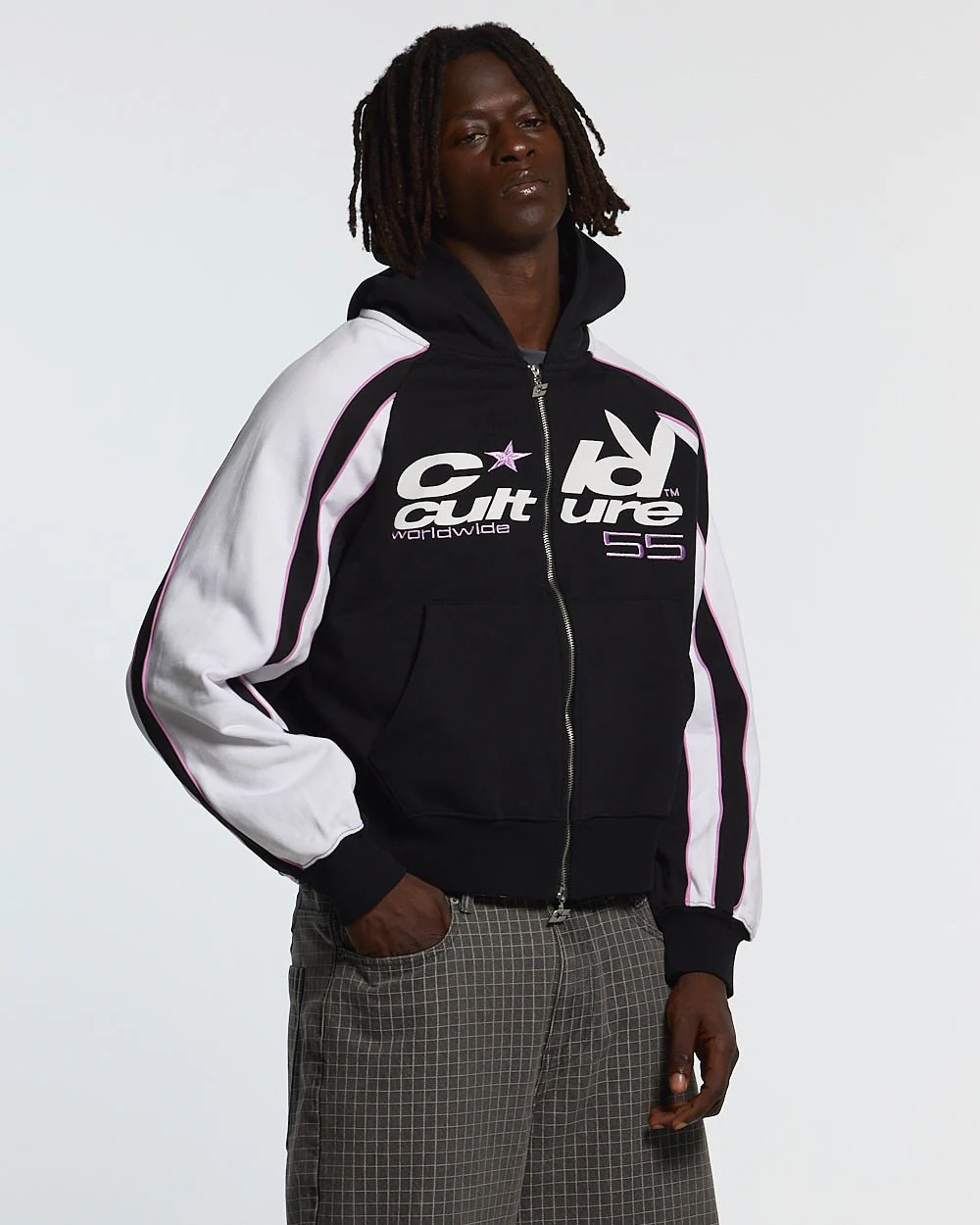 TEASE ME ZIP HOODIE BLACK & GREY