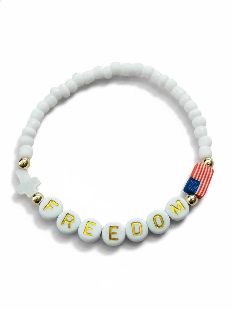 Freedom and Faith Cross Beaded Bracelet