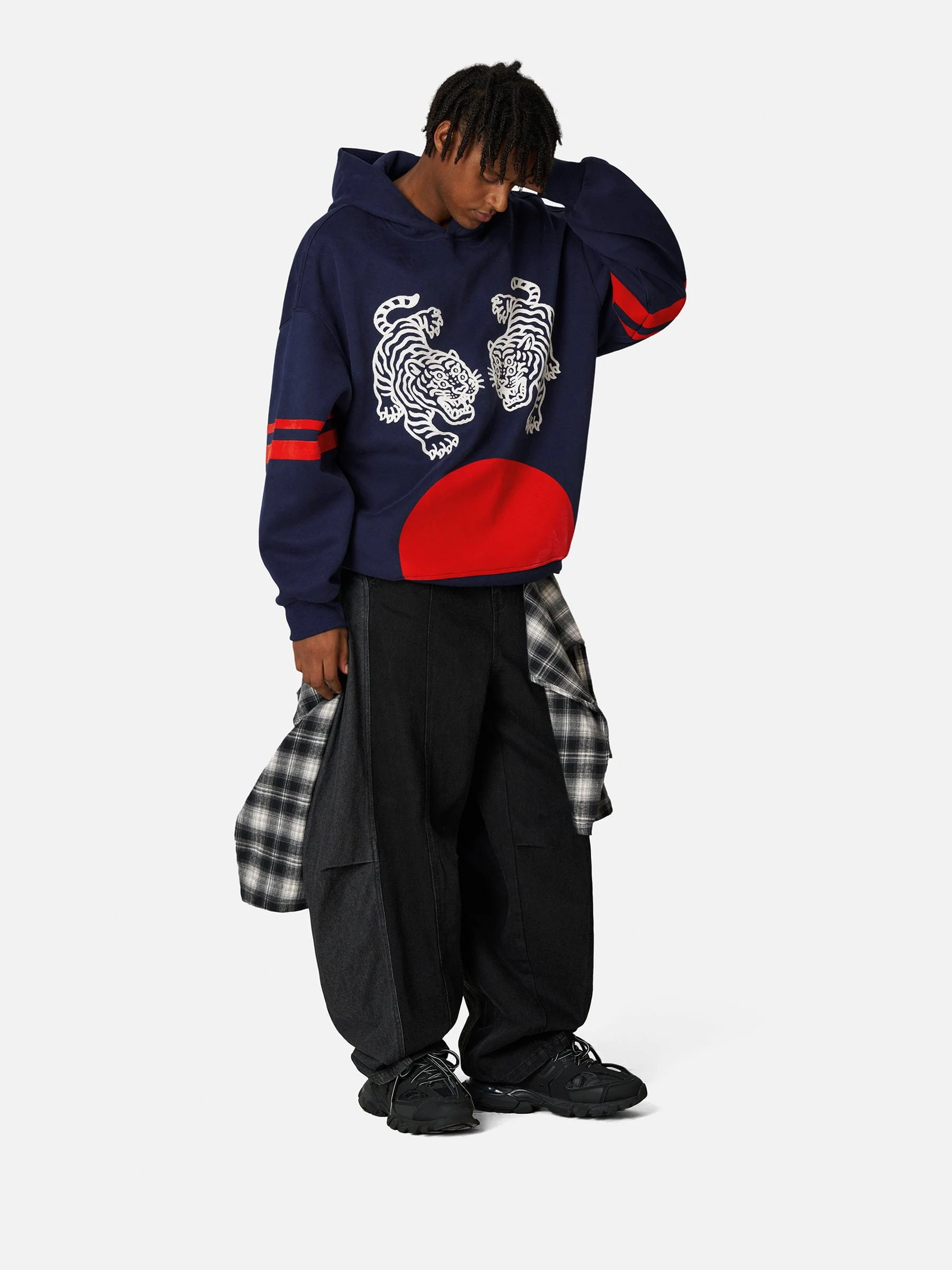 Aelfric Eden Oversized  Embroidery Tiger Hoodie