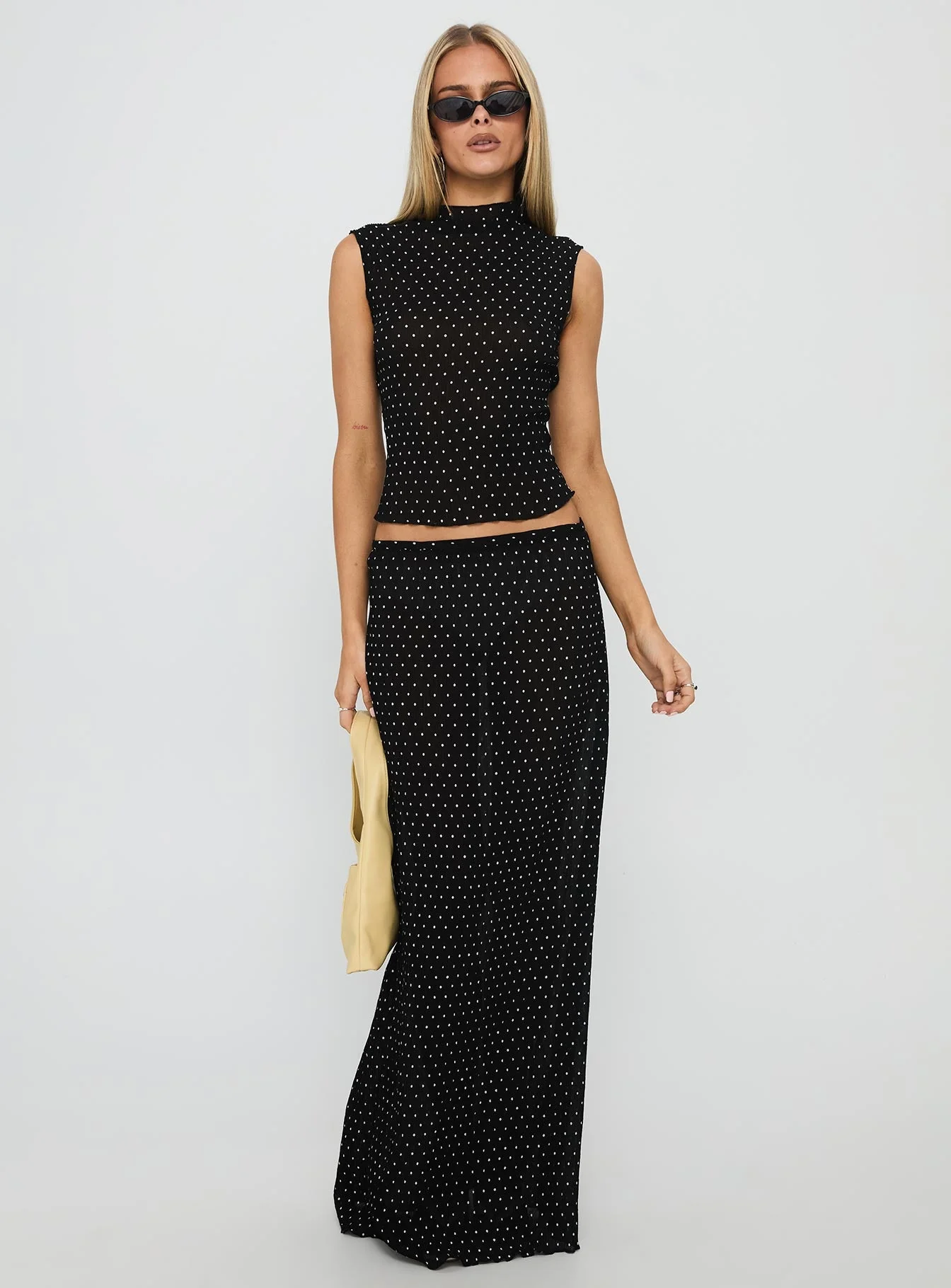 Ford Maxi Skirt Onyx Polka Dot