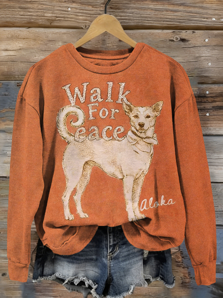 Walk For Peace Aloka Dog Vintage Washed Sweatshirt