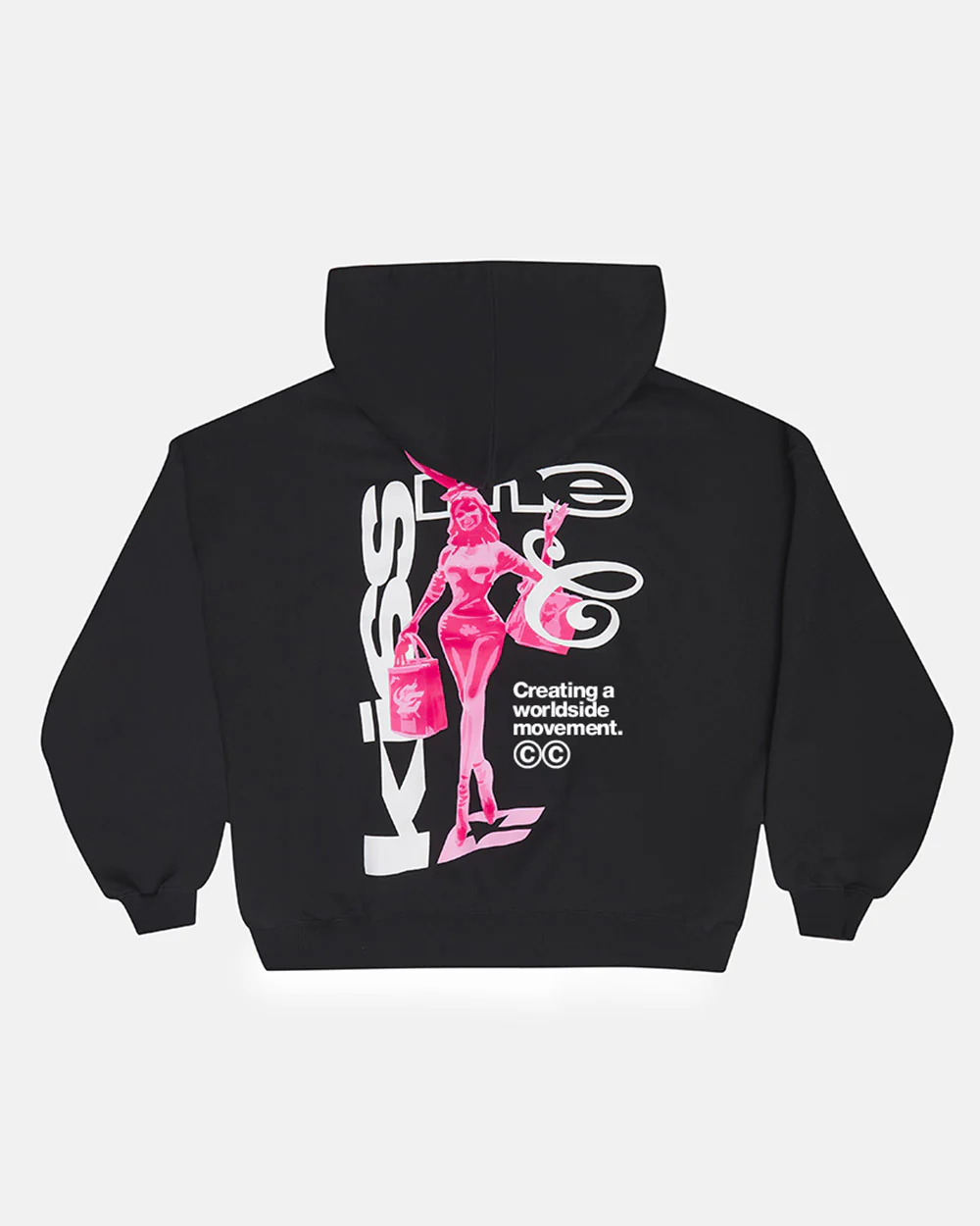 KISS THE BUNNY HOODIE BLACK