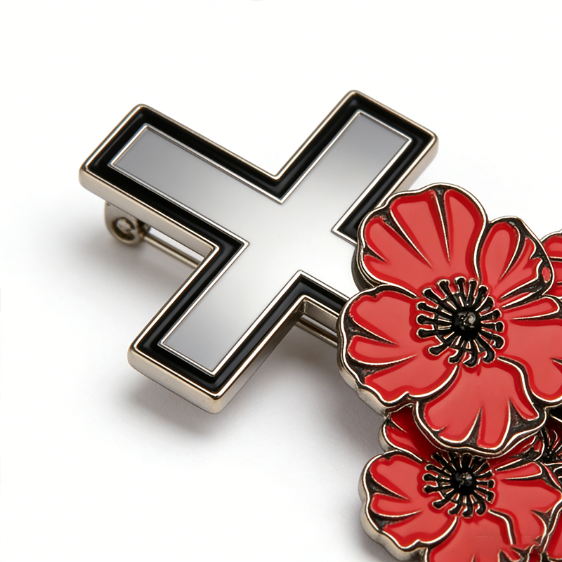Unisex US Memorial Day Poppy Exquisite Brooch