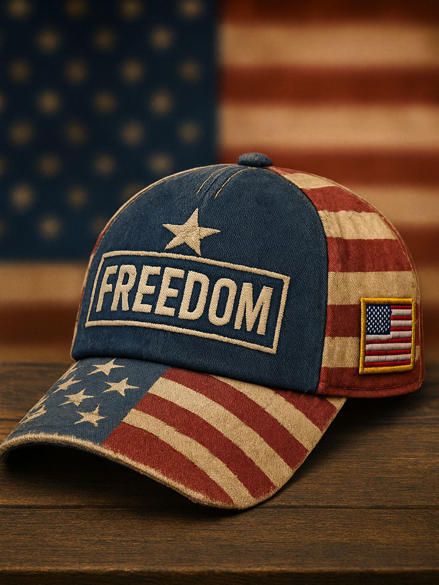 Unisex Freedom Flag Print Hat