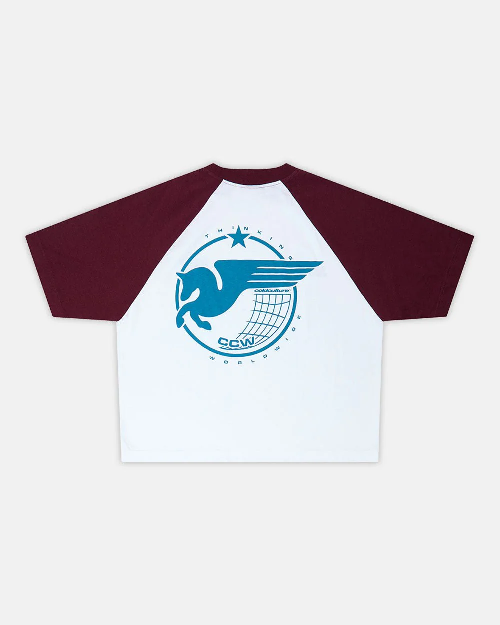 STORMWING TEE WHITE AND BURGUNDY