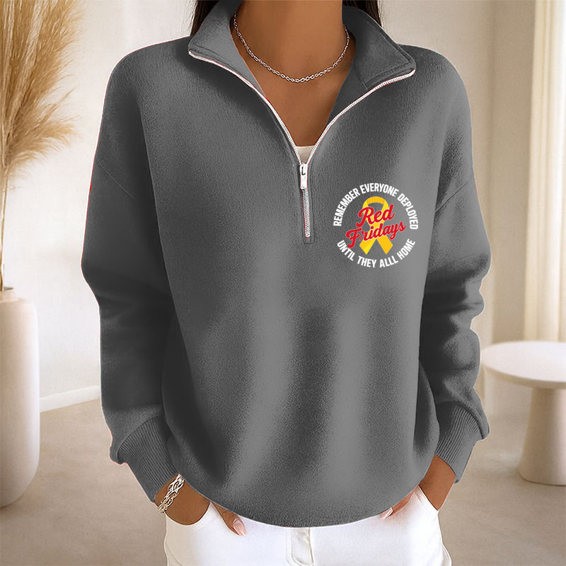 Women's Red Friday Print Casual Sweatshirt