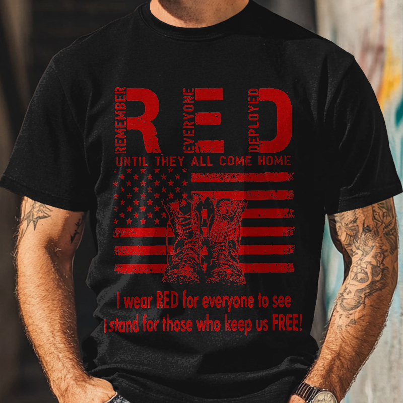 Red Friday Veterans Casual T-Shirt