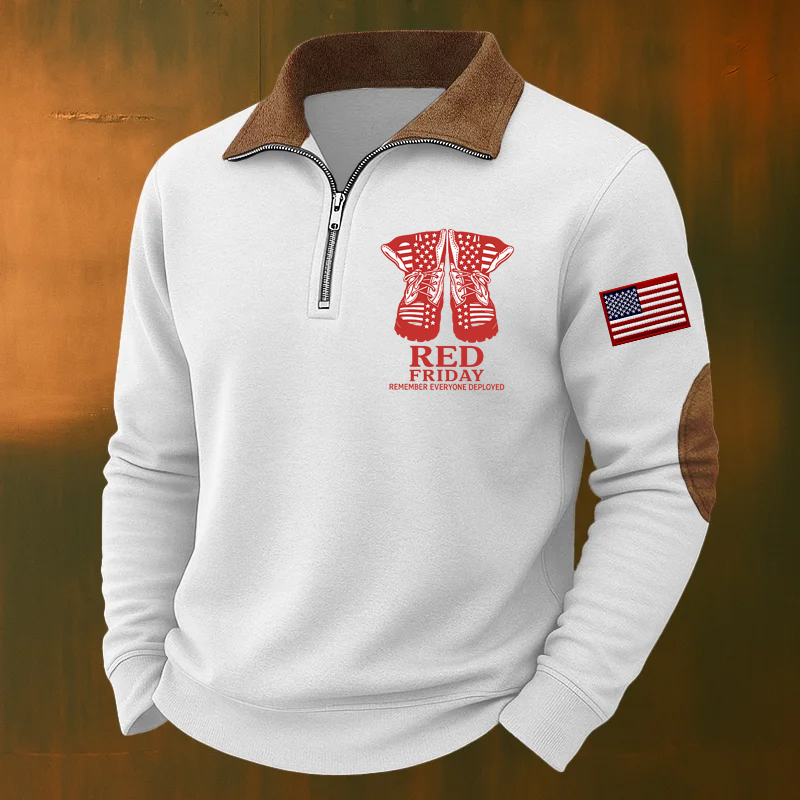 Men's Red Friday Veteran Casual Zipper Sweatshirt