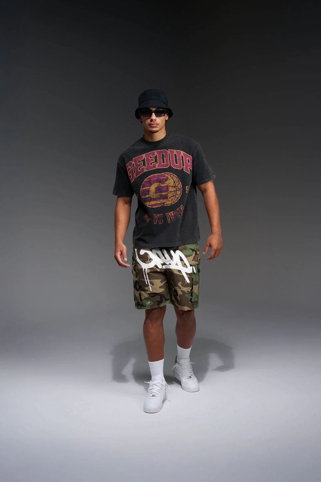 G-Ball T-Shirt Washed Black/Purple
