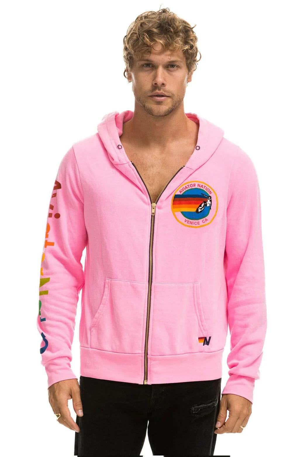 AVIATOR NATION HOODIE - NEON PINK