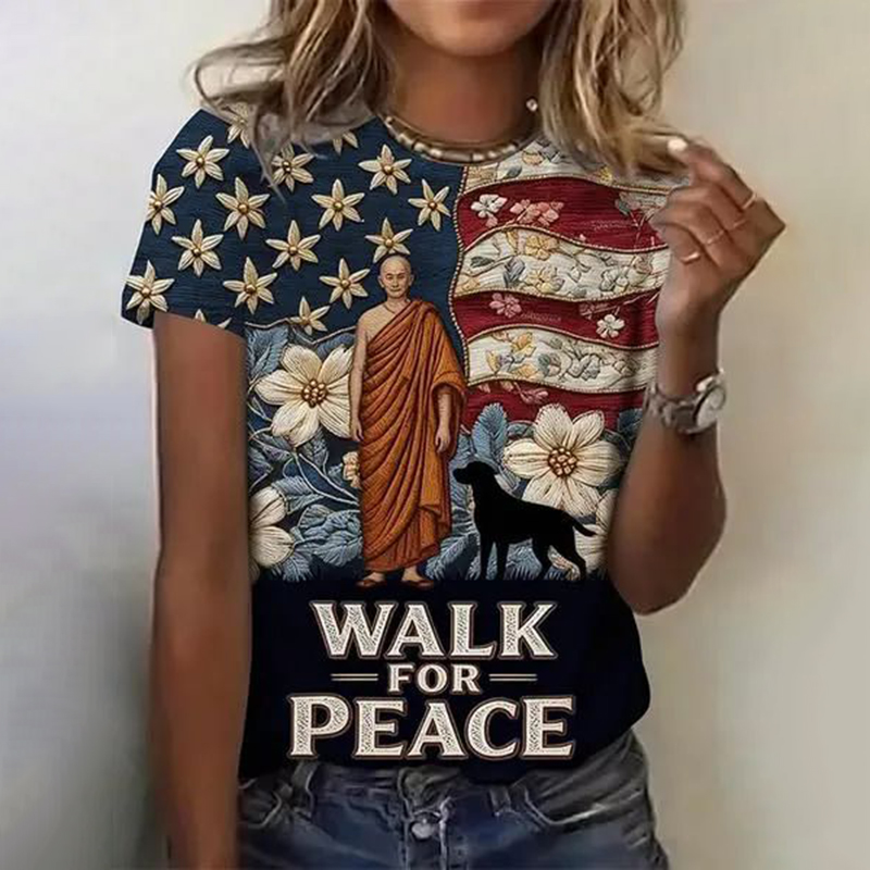 Women's Walk For Peace Aloka Printed T-shirt