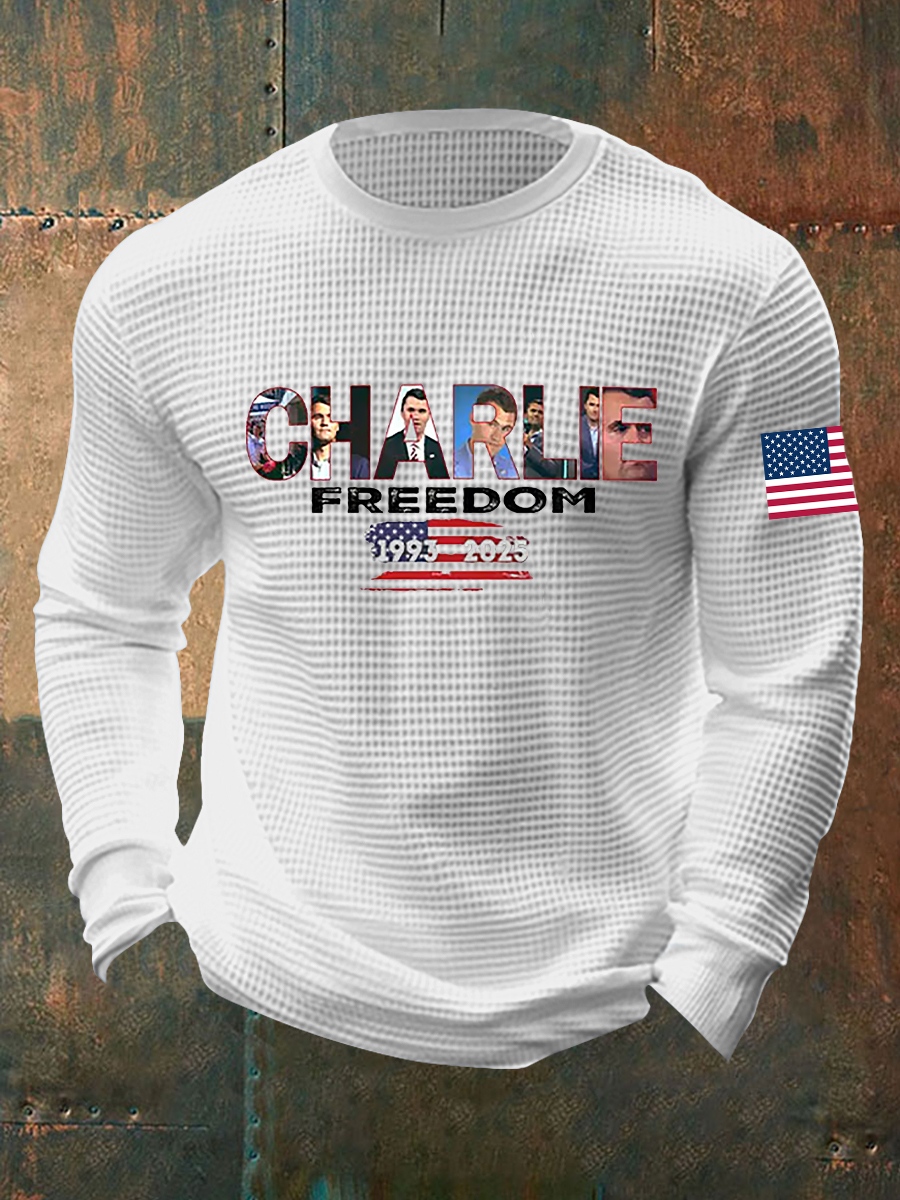 Men's Freedom Is Not Free R.I.P Charlie Kirk Waffle Long Sleeve T-Shirt