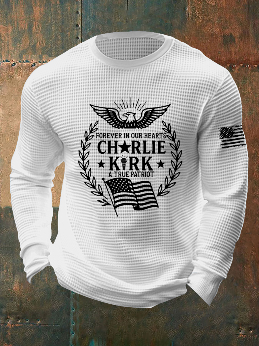 Men's  R.I.P Charlie Kirk Waffle Long Sleeve T-Shirt