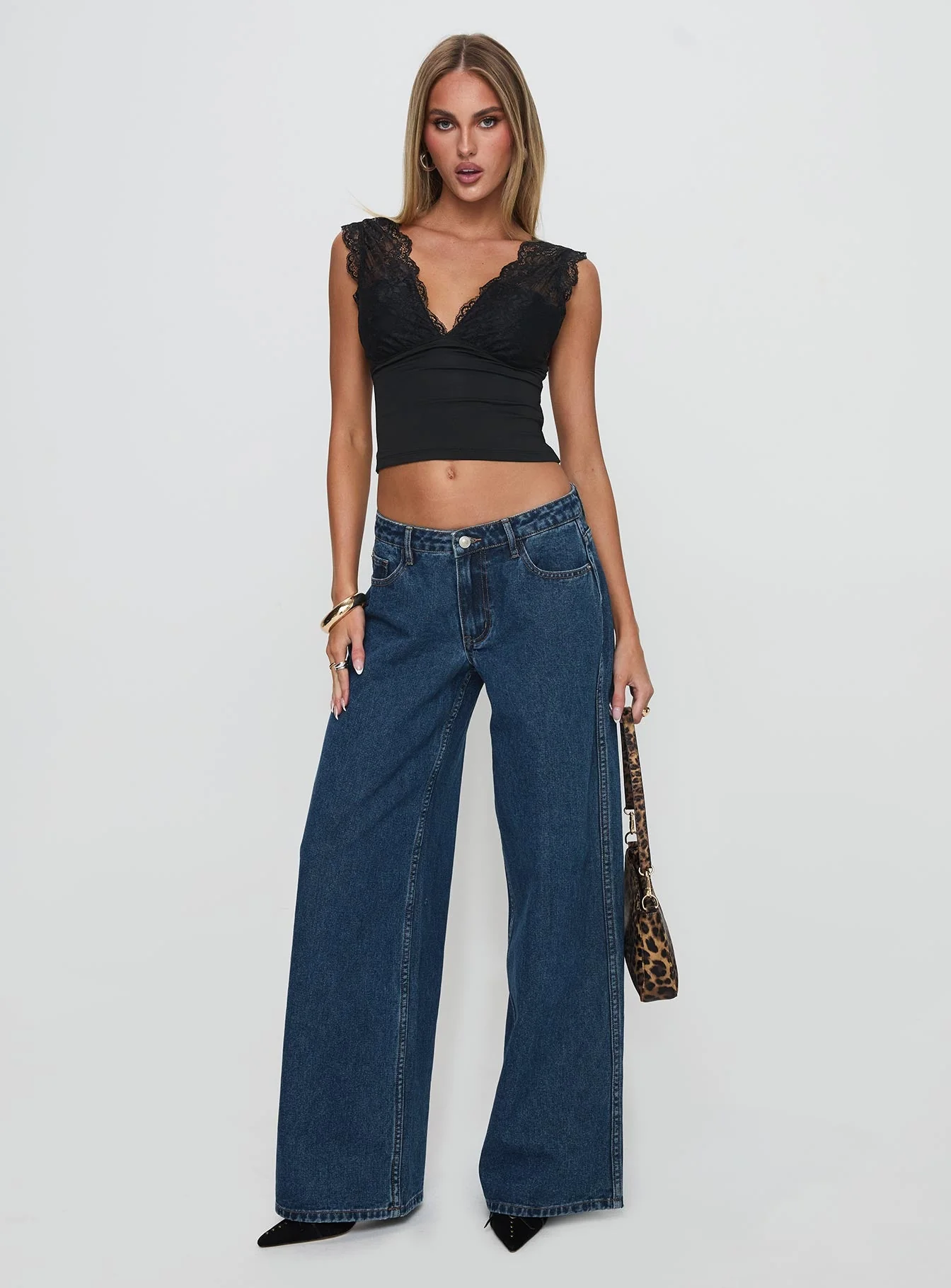 Ramos Low Rise Denim Jeans Dark Blue Wash