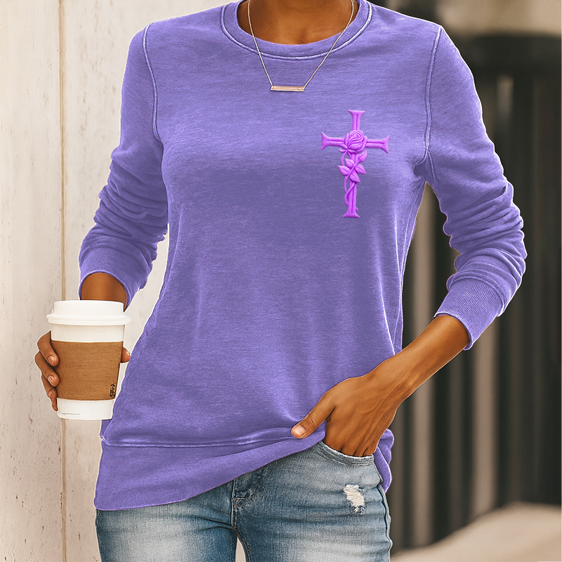 Women's Faith Art Print Casual Sweatshirt