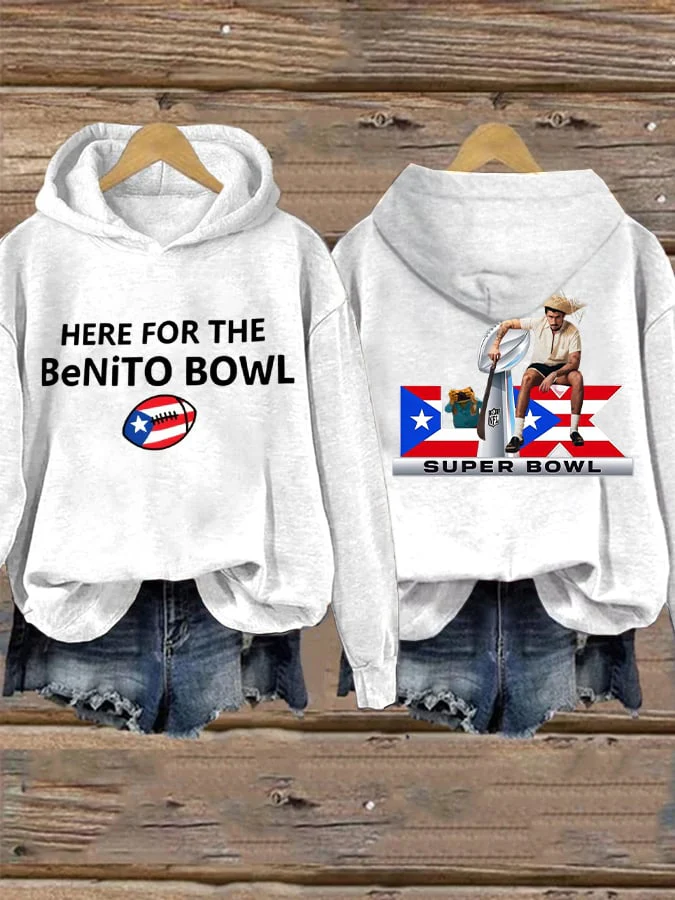Retro Puerto Rico Print Hoodie