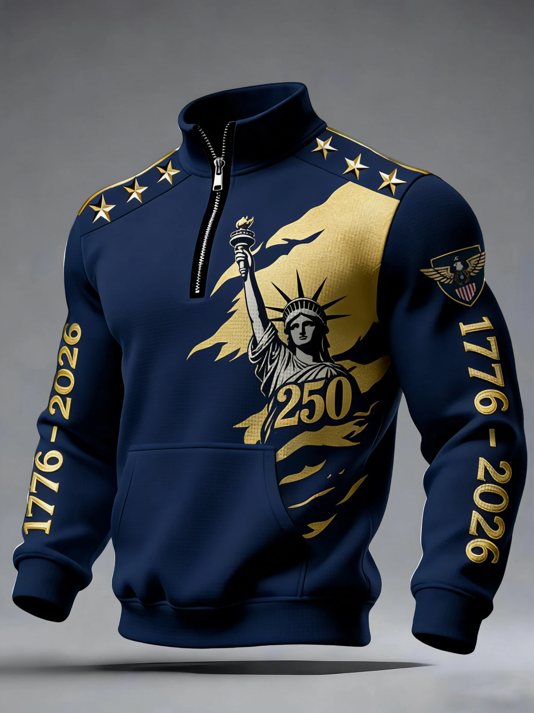 Men'S Casual American 250th Anniversary Printed Sweatshirt