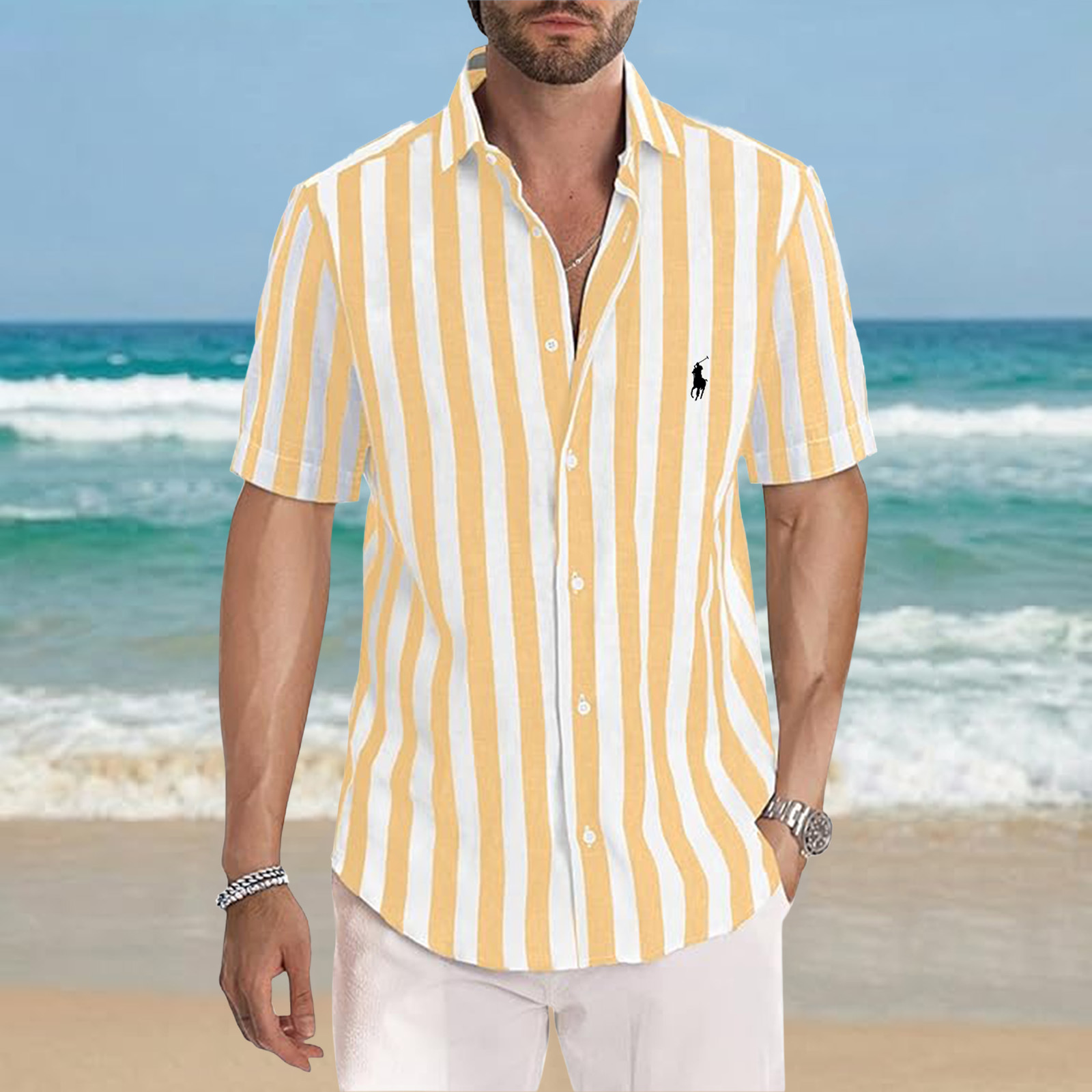 Men's Casual Stylish Short Sleeve Button-Up