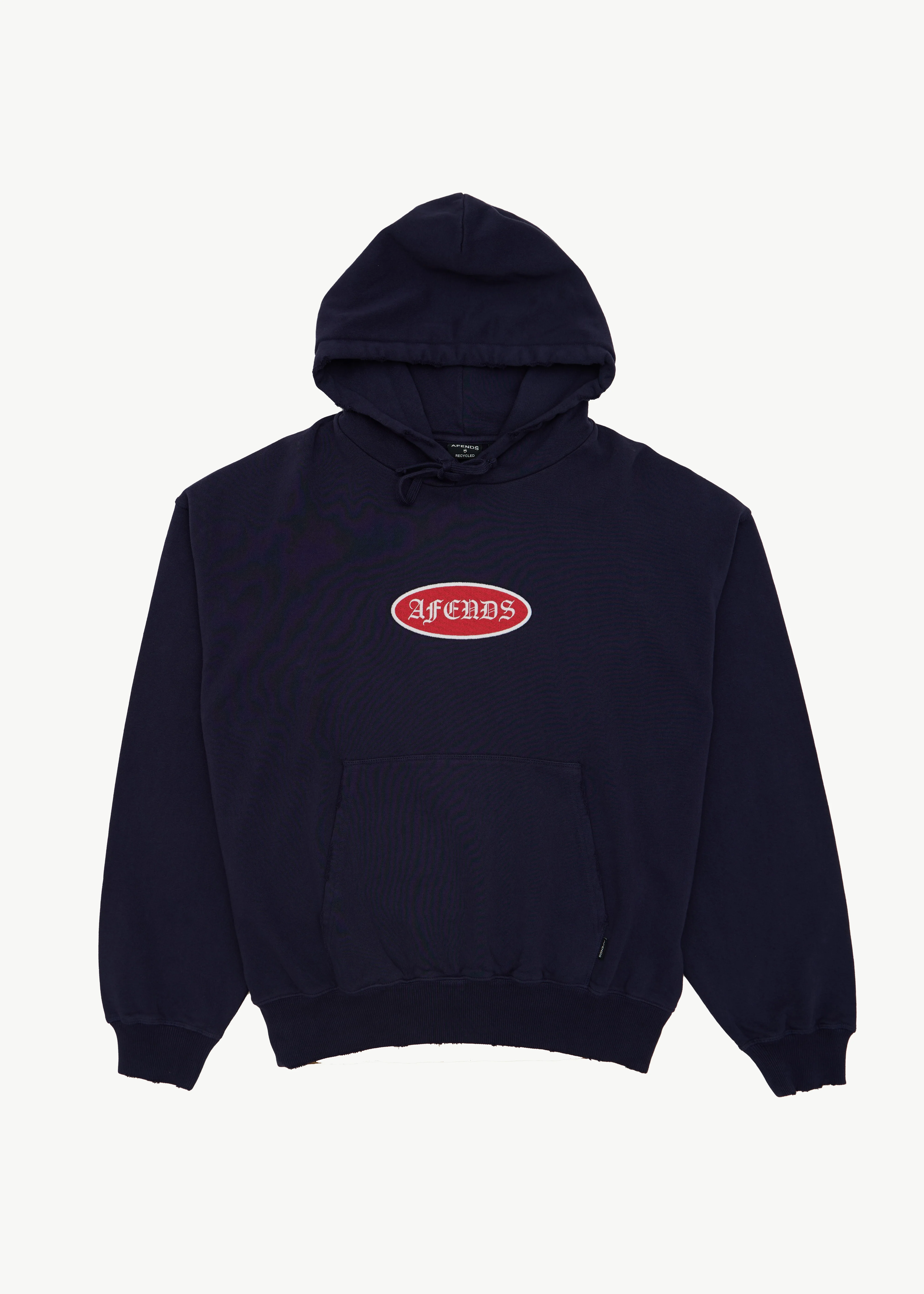 AFENDS Mens Supply - Pull On Hood - Washed Deep Sea