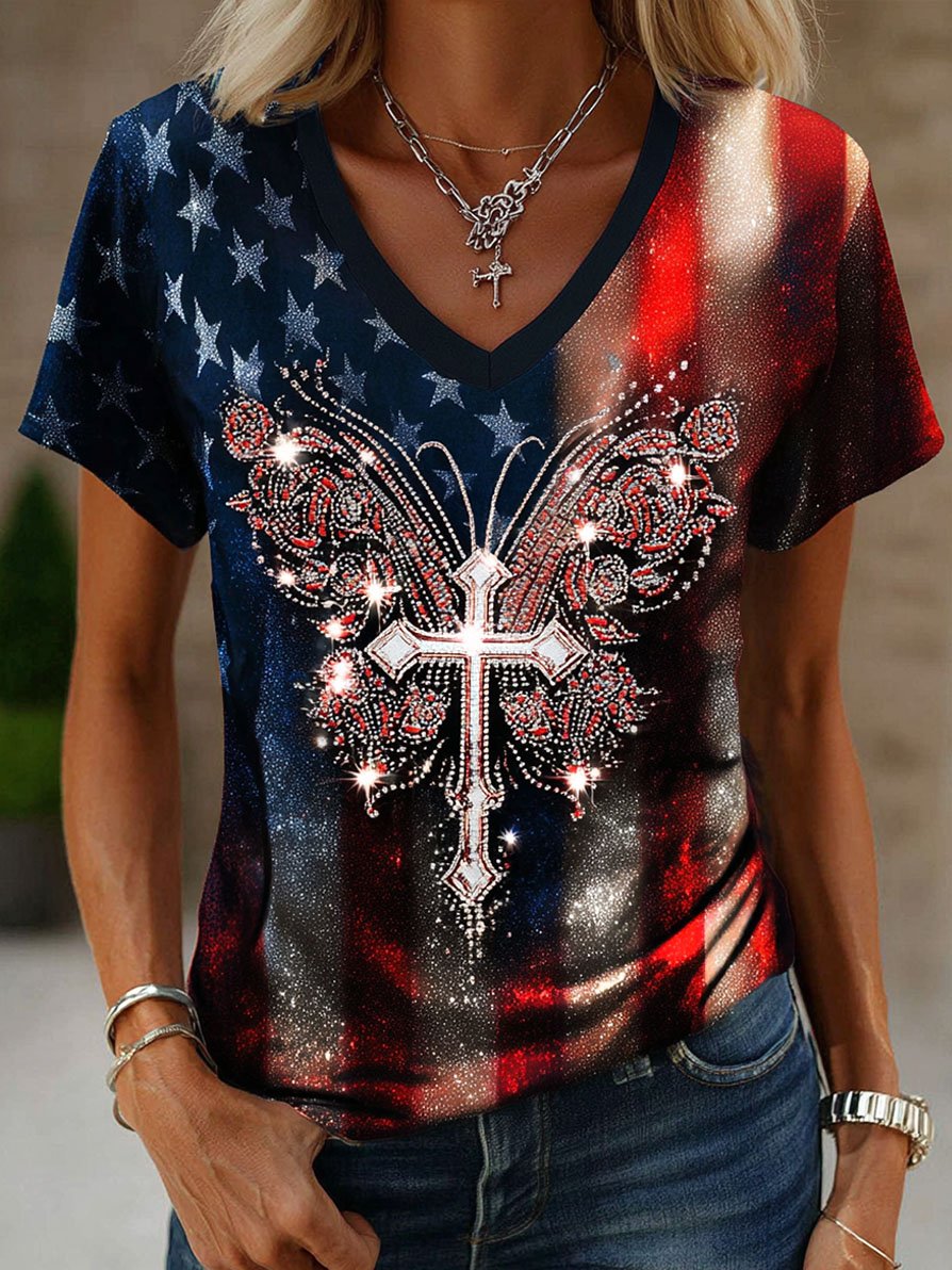 Women's Vintage Faith American Founding 250th Anniversary Short-Sleeved T-Shirt