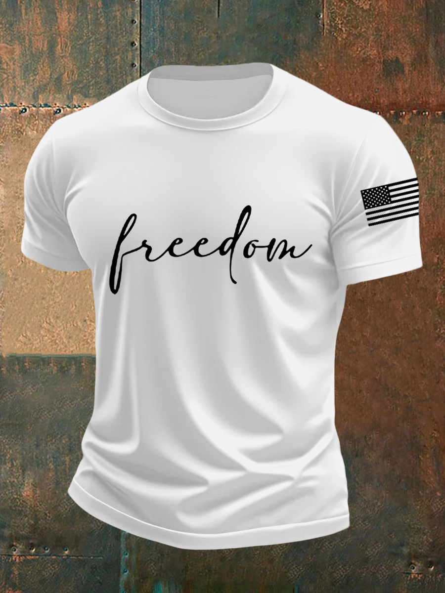 Men's Freedom  Flag Print Tee