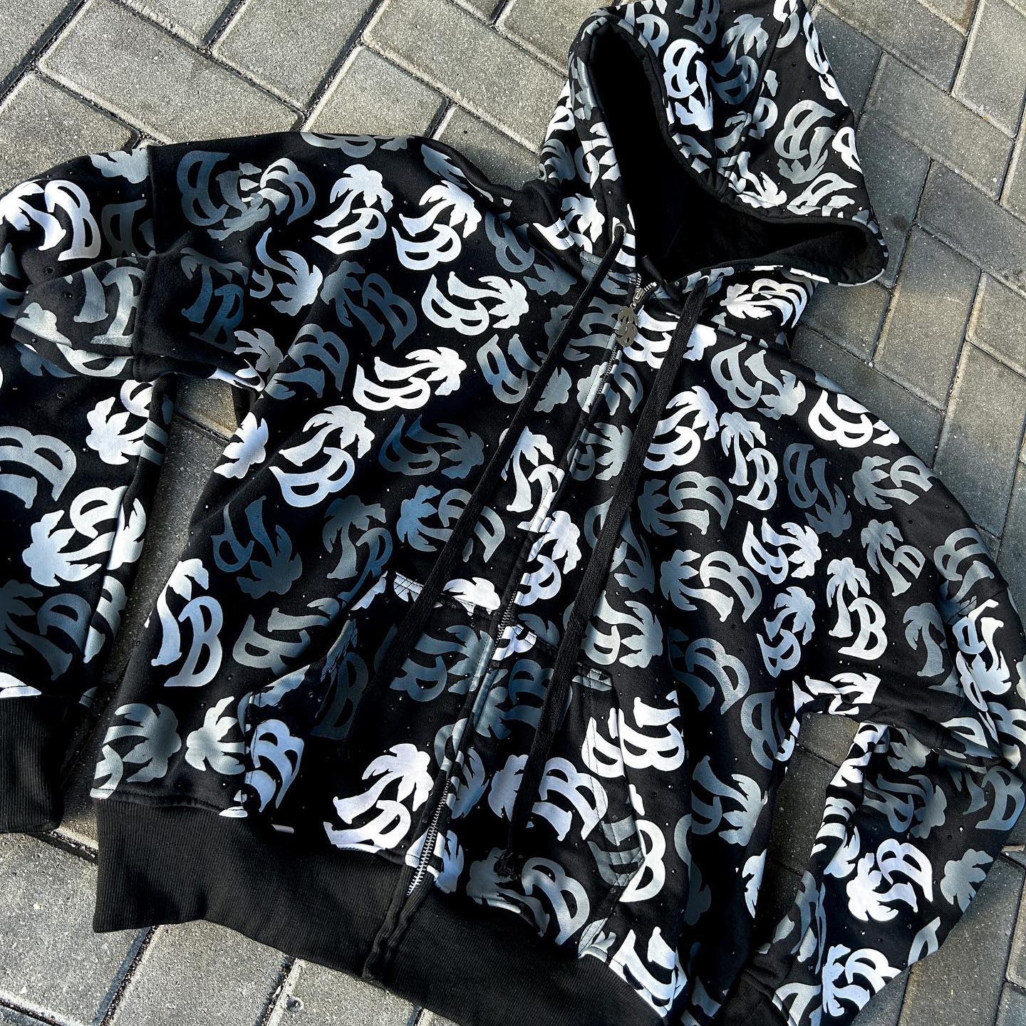 Coconut Tree Casual Street Heavy Zip Hoodie