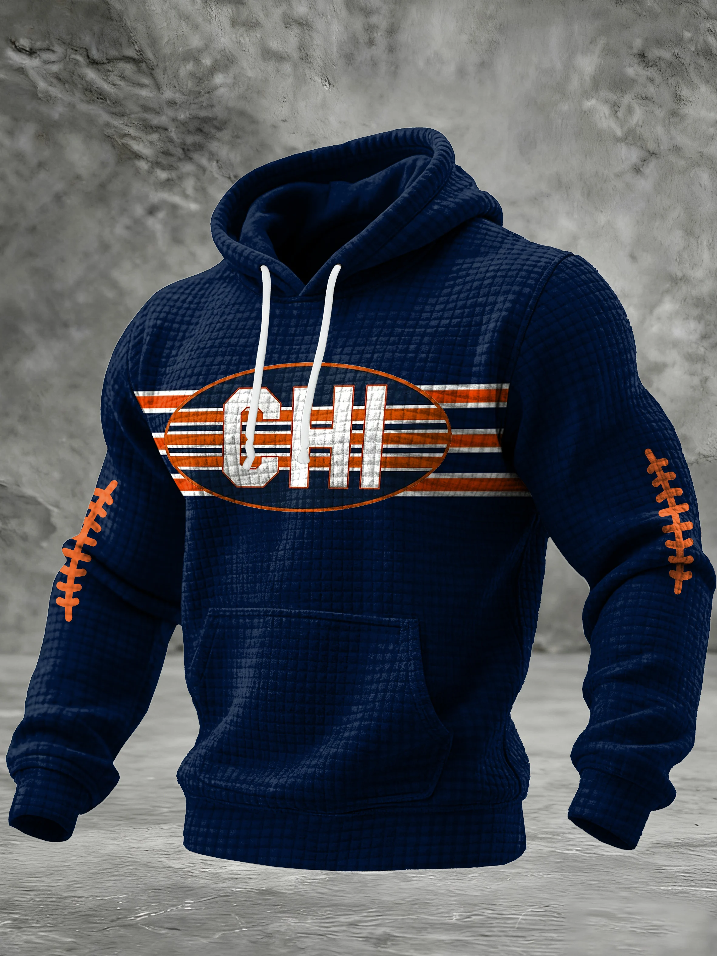 Men'S Casual Printed Hooded Sweatshirt