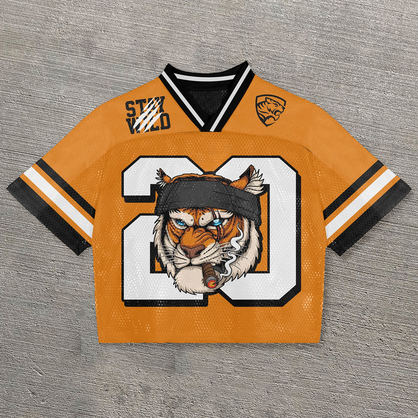 Tiger Casual Street Retro Mesh Jersey
