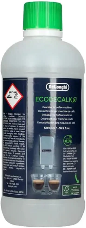 De'Longhi Natural EcoDecalk Descaler For Coffee And Espresso Machine 500ml
